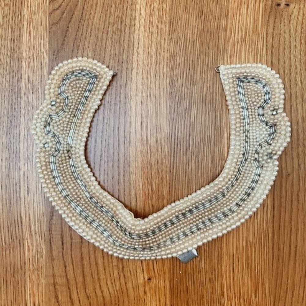 Vintage 1950's Beaded Pearl Collar Choker Necklace - Picture 4 of 8